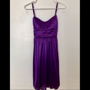 Short shiny purple dress